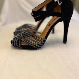 Ralph Lauren Purple Label Collection - Wmns Velia Sandal/Heel, Black, Suede